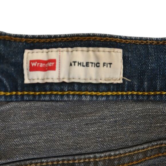 Wrangler Athletic Fit Jeans Mens 34x32 Dark Wash - Picture 9 of 11